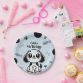 ブルー&ブラックフィッシュボーンズ子犬の誕生日パーティー ペーパープレート (パーティー)