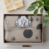 ブルー&ブラックフィッシュボーンズ子犬の誕生日パーティー 薄葉紙 (ギフト)