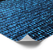 ブルー&ブラックモダングラムシークインパーティーバナー ポスター (角)