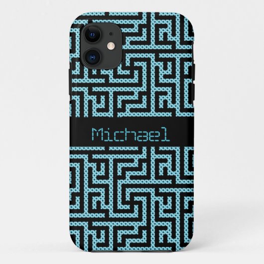 ブルー&ブラックラビリンス Case-Mate iPhoneケース (裏面)