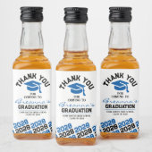 ブルー&ブラック卒業サンキューミニ リキュールボトルラベル (ボトル)