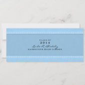 ブルー&ブラック卒業パーティーチケット招待状 招待状 (裏面)