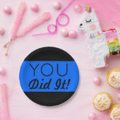 ブルー&ブラック卒業 ペーパープレート (パーティー)