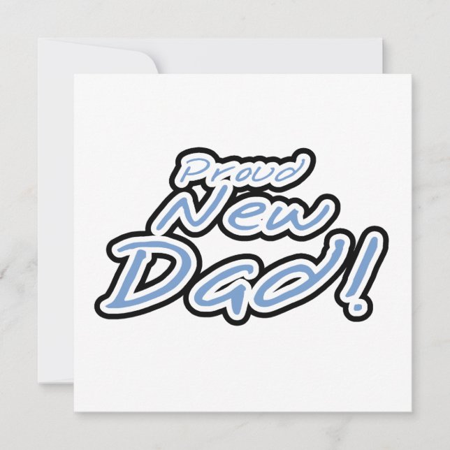 ブルー/ブラック文字誇りを持った新しいDadギフト (正面)