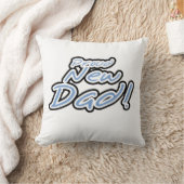 ブルー/ブラック文字誇りを持った新しいDadギフト クッション (ブランケット)