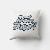 ブルー/ブラック文字誇りを持った新しいDadギフト クッション (裏面)