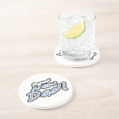 ブルー/ブラック文字誇りを持った新しいDadギフト コースター (側面)