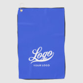 ブルー+ブラック縁ど会社ロゴ・ビジネス・クラブ ゴルフタオル (正面)