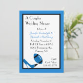 ブルー&ブラック2サッカーウェディングシャワー招待状 招待状 (スタンド正面)