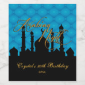 ブルー&ブラック、アラビアンナイト ワインラベル (シングルラベル)