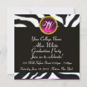 ブルー ブラック ホワイト ゼブラ ファー モノグラム フォト テンプレート (裏面)