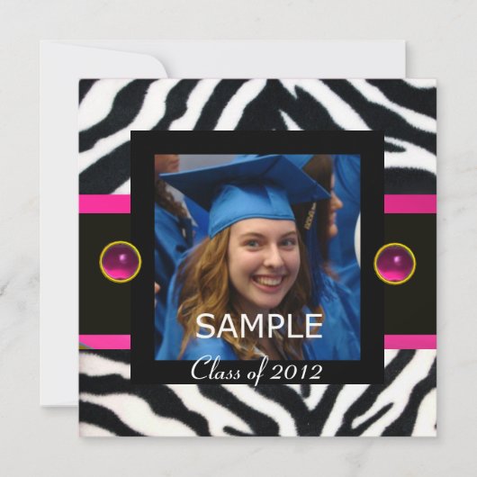 ブルー ブラック ホワイト ゼブラ ファー モノグラム フォト テンプレート (正面)