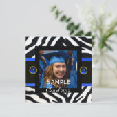 ブルー ブラック ホワイト ゼブラ ファー モノグラム フォト テンプレート (スタンド正面)