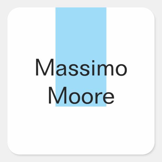 ブルー ブラック ホワイト プレーン エレガント オリジナル ネーム スクエアシール (正面)