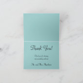 ブルー ブラック ホワイト モノグラム 結婚式 お礼カード サンキューカード (内部)