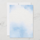 ブルー ブラッシュ フローラル ウェディング 招待状 (裏面)