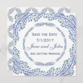ブルー ブランチーズ セーブ ザ デート 招待状 (正面/裏面)