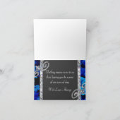 ブルー・ブリリアント・ローズ＆ダイヤモンド・スワール・ウェディング・CSTM サンキューカード (内部)