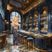 ブルー&ブルガンディDenimパッチワークカスタム文字&ロゴ カプリレギンス