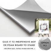 ブルー、ブルゴーニュ、パープル結婚フローラの歓迎サイン ポスター