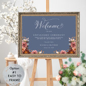 ブルー、ブルゴーニュ、ピンクの詰まっていない式のサイン ポスター