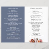 ブルー、ブルゴーニュ、赤面フローラ結婚式 プログラム (裏面)