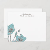 ブルー ブロッサムズ フラット サンクス ノート 招待状 (正面/裏面)