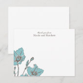 ブルー ブロッサム フラット サンクス ノート 招待状 (正面/裏面)
