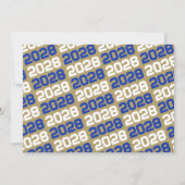 ブルー&ブロンズ金ゴールド3写真卒業招待状 招待状 (裏面)