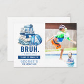 ブルー プールパーティー ボーイ 誕生日 サンキューカード (正面/裏面)