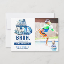 ブルー プールパーティー ボーイ 誕生日 サンキューカード