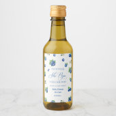 ブルー ベリー ベイビー シャワー ワインラベル (正面)