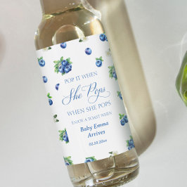 ブルー ベリー ベイビー シャワー ワインラベル