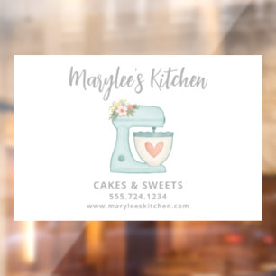 ブルー ベーカリー パティシエ ビジネス 窓用シール ウィンドウサイン