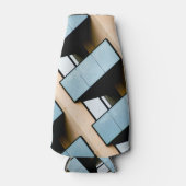 ブルー&ベージュ建物抽象芸術 ボトルクーラー (正面)