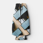 ブルー&ベージュ建物抽象芸術 ボトルクーラー (裏面)