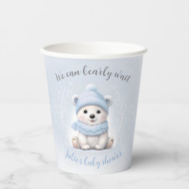 ブルー・ホッキョクグマ・ベビーシャワー We Can Bearly Wait 紙コップ