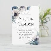 ブルー・ホリソンテ・アネモネ 結婚式招待状 招待状 (スタンド正面)