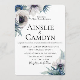 ブルー・ホリソンテ・アネモネ 結婚式招待状 招待状