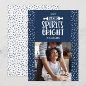 ブルー |ホリデーベーキングスピリッツ明るい写真 シーズンカード (正面/裏面)