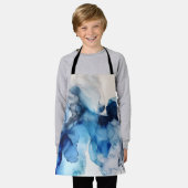 ブルー&ホワイトアルコールインクエプロン エプロン (着用した状態)