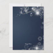 ブルー&ホワイトウィンターワンダーランド誕生日パーティー 招待状 (裏面)