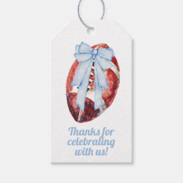 ブルー&ホワイトウォーターカラーサッカーギフトラベル ギフトタグ