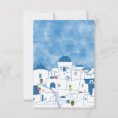 ブルー&ホワイトウォーターカラーサントリーニギリシャ サンキューカード (裏面)