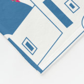 ブルー&ホワイトウォーターカラーサントリーニギリシャ フリースブランケット (角)