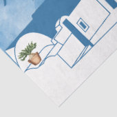 ブルー&ホワイトウォーターカラーサントリーニギリシャ 薄葉紙 (詳細)