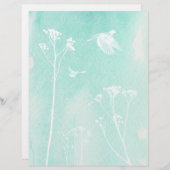 ブルー&ホワイトウォーターカラースクラップブック紙 (正面/裏面)