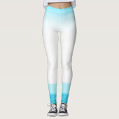 ブルー&ホワイトウォーターカラールックシックラウンジジム レギンス (正面)