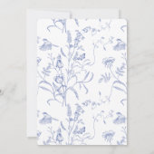 ブルー&ホワイトガーデンフラワーズブライダルシャワー 招待状 (裏面)