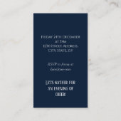 ブルー&ホワイトクリスマスイブパーティーミニ招待状 エンクロージャーカード (裏面)